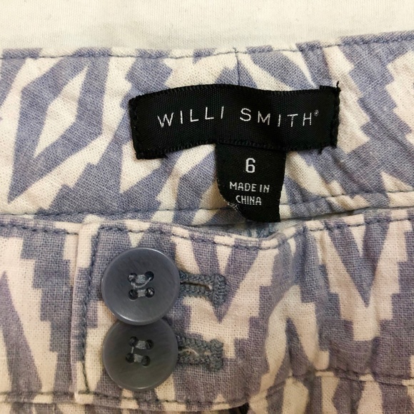 Linen Chambray Aztec Printed Pant Trouser - Picture 3 of 3